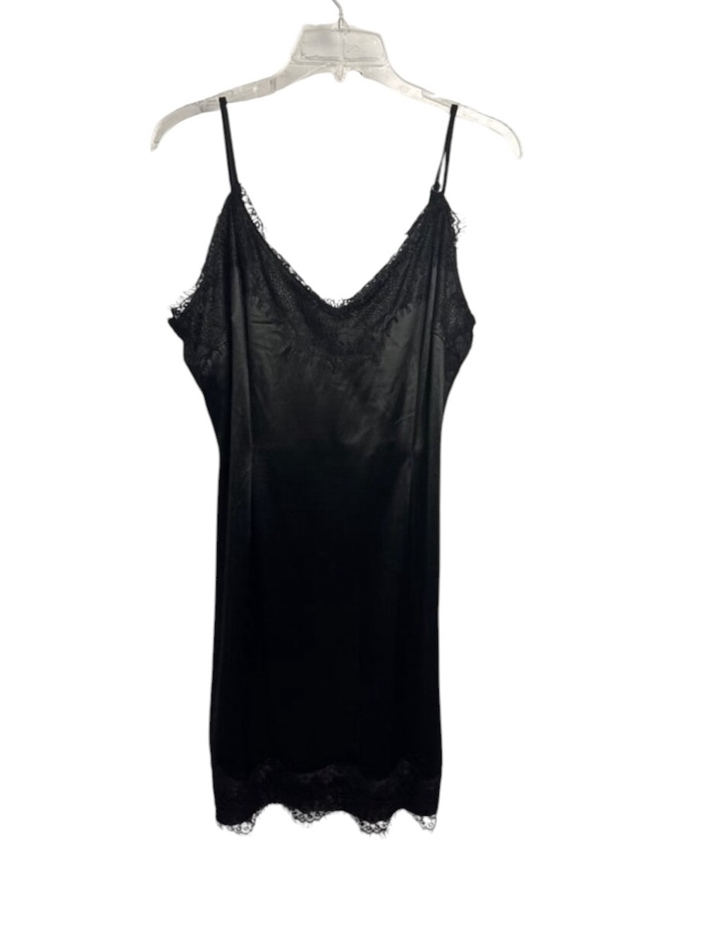 Fashion nova 1XL black night time fun satin mini slip witchy romantic gothic New